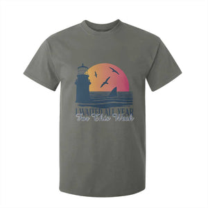 Funny Shark Lover Week T Shirt For Kid I Waited All Year For This Week TS02 Military Green Print Your Wear
