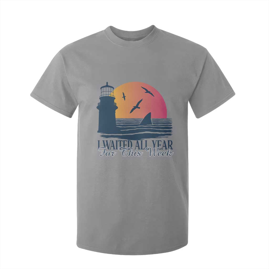 Funny Shark Lover Week T Shirt For Kid I Waited All Year For This Week TS02 Sport Gray Print Your Wear