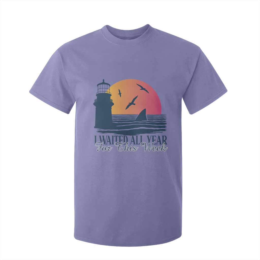 Funny Shark Lover Week T Shirt For Kid I Waited All Year For This Week TS02 Violet Print Your Wear