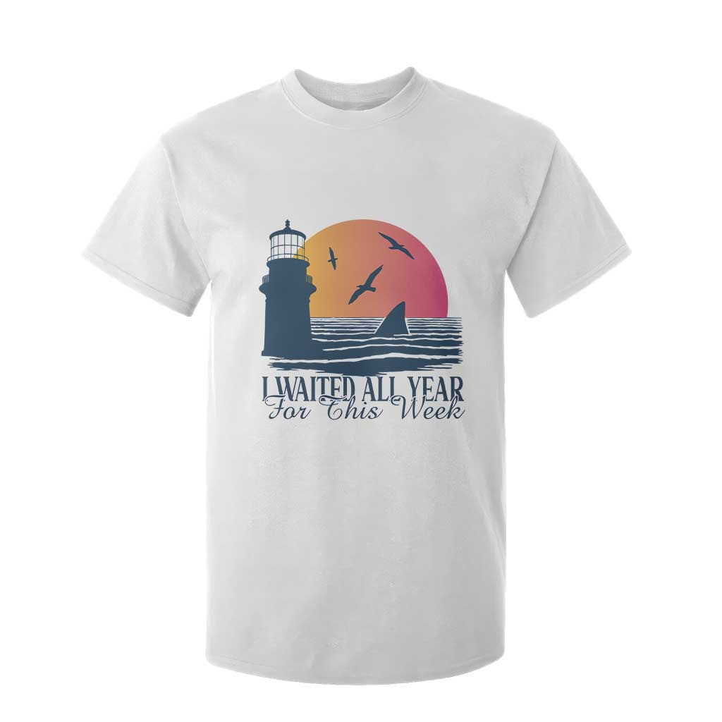 Funny Shark Lover Week T Shirt For Kid I Waited All Year For This Week TS02 White Print Your Wear