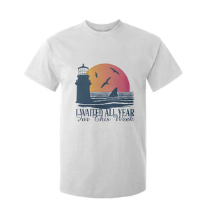 Funny Shark Lover Week T Shirt For Kid I Waited All Year For This Week TS02 White Print Your Wear