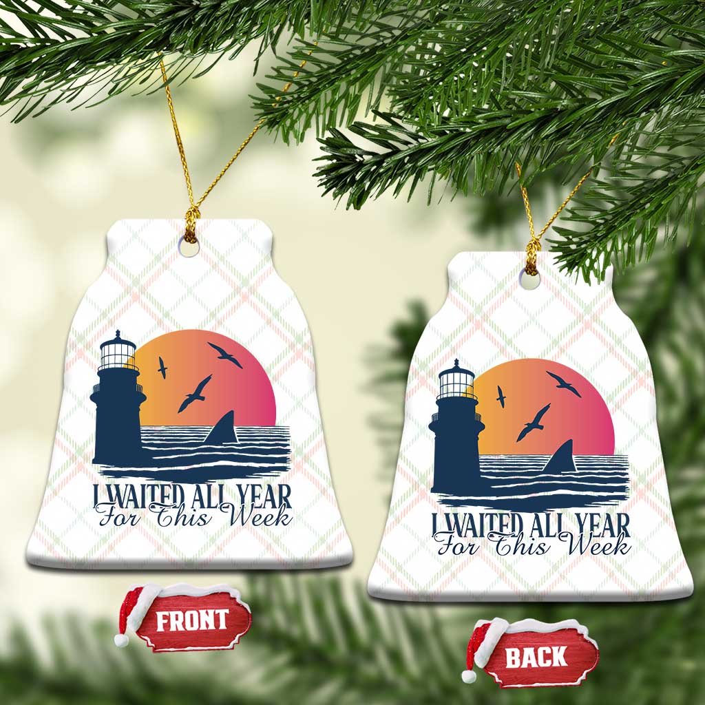 Funny Shark Lover Week Ceramic Ornament I Waited All Year For This Week TS02 Print Your Wear