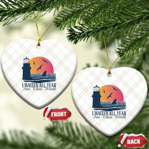 Funny Shark Lover Week Ceramic Ornament I Waited All Year For This Week TS02 Print Your Wear