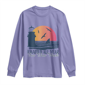 Funny Shark Lover Week Long Sleeve Shirt I Waited All Year For This Week TS02 Violet Print Your Wear