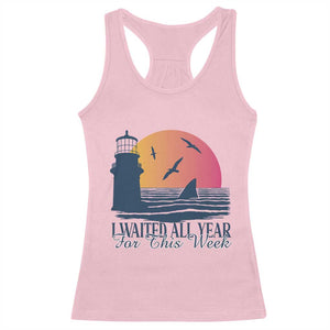 Funny Shark Lover Week Racerback Tank Top I Waited All Year For This Week TS02 Light Pink Print Your Wear