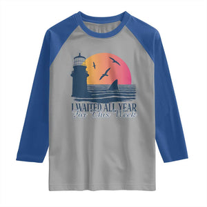 Funny Shark Lover Week Raglan Shirt I Waited All Year For This Week TS02 Sport Gray Royal Print Your Wear