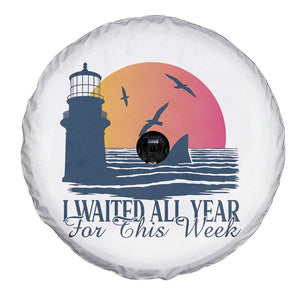 Funny Shark Lover Week Spare Tire Cover I Waited All Year For This Week TS02 Print Your Wear