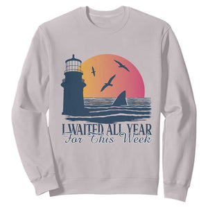 Funny Shark Lover Week Sweatshirt I Waited All Year For This Week TS02 Ice Gray Print Your Wear