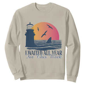 Funny Shark Lover Week Sweatshirt I Waited All Year For This Week TS02 Sand Print Your Wear