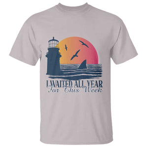 Funny Shark Lover Week T Shirt I Waited All Year For This Week TS02 Ice Gray Print Your Wear