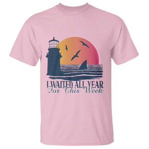 Funny Shark Lover Week T Shirt I Waited All Year For This Week TS02 Light Pink Print Your Wear