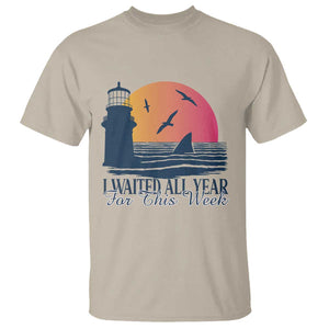 Funny Shark Lover Week T Shirt I Waited All Year For This Week TS02 Sand Print Your Wear