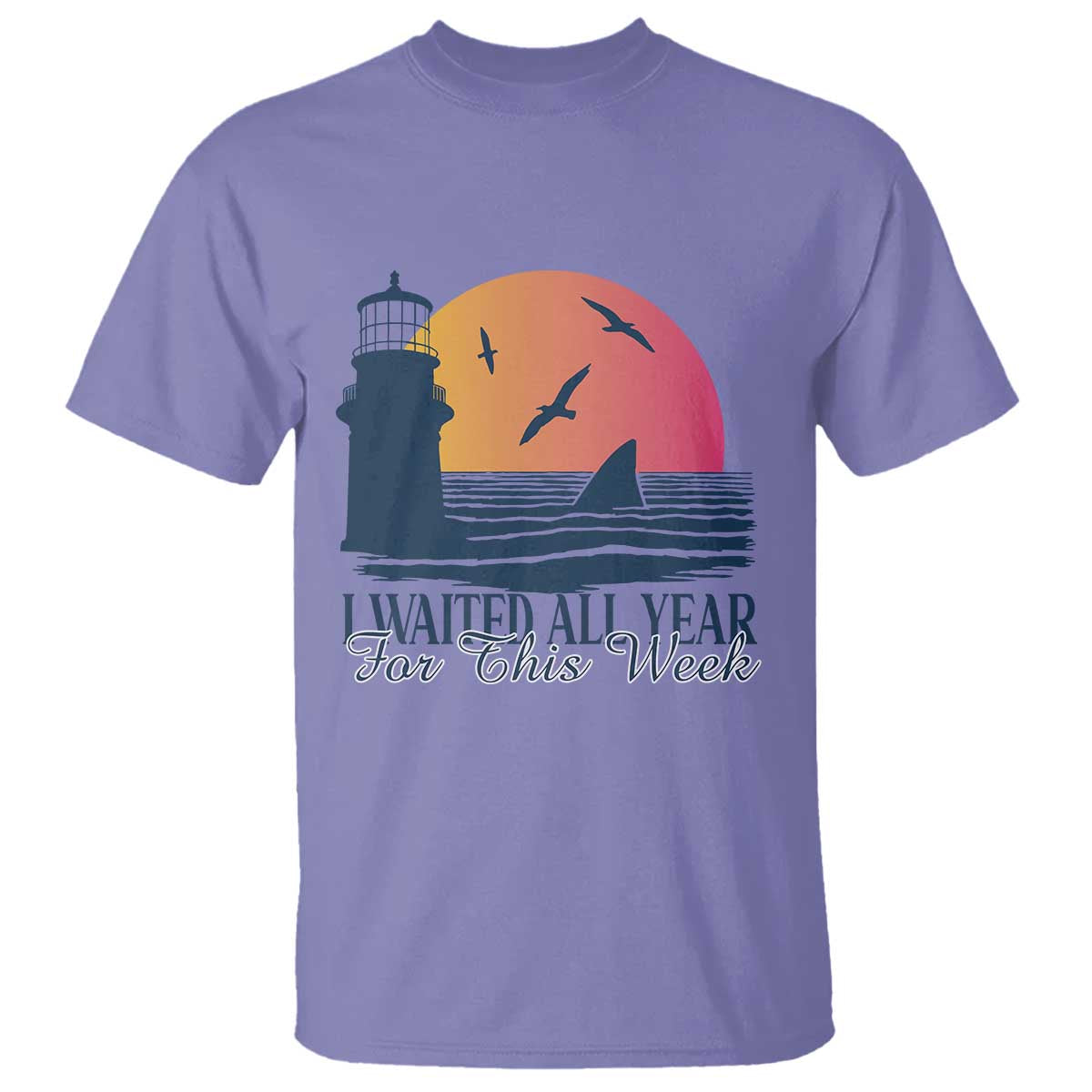 Funny Shark Lover Week T Shirt I Waited All Year For This Week TS02 Violet Print Your Wear