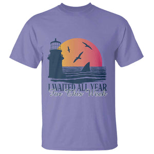 Funny Shark Lover Week T Shirt I Waited All Year For This Week TS02 Violet Print Your Wear