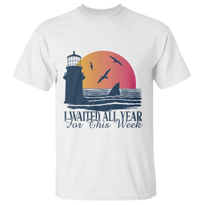Funny Shark Lover Week T Shirt I Waited All Year For This Week TS02 White Print Your Wear