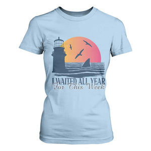Funny Shark Lover Week T Shirt For Women I Waited All Year For This Week TS02 Light Blue Print Your Wear