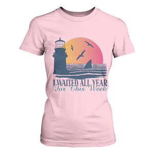 Funny Shark Lover Week T Shirt For Women I Waited All Year For This Week TS02 Light Pink Print Your Wear