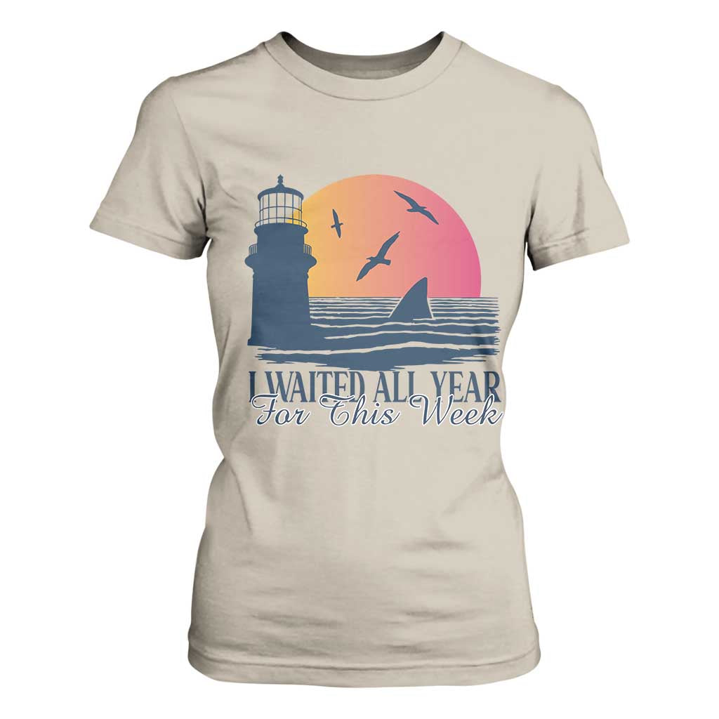 Funny Shark Lover Week T Shirt For Women I Waited All Year For This Week TS02 Sand Print Your Wear