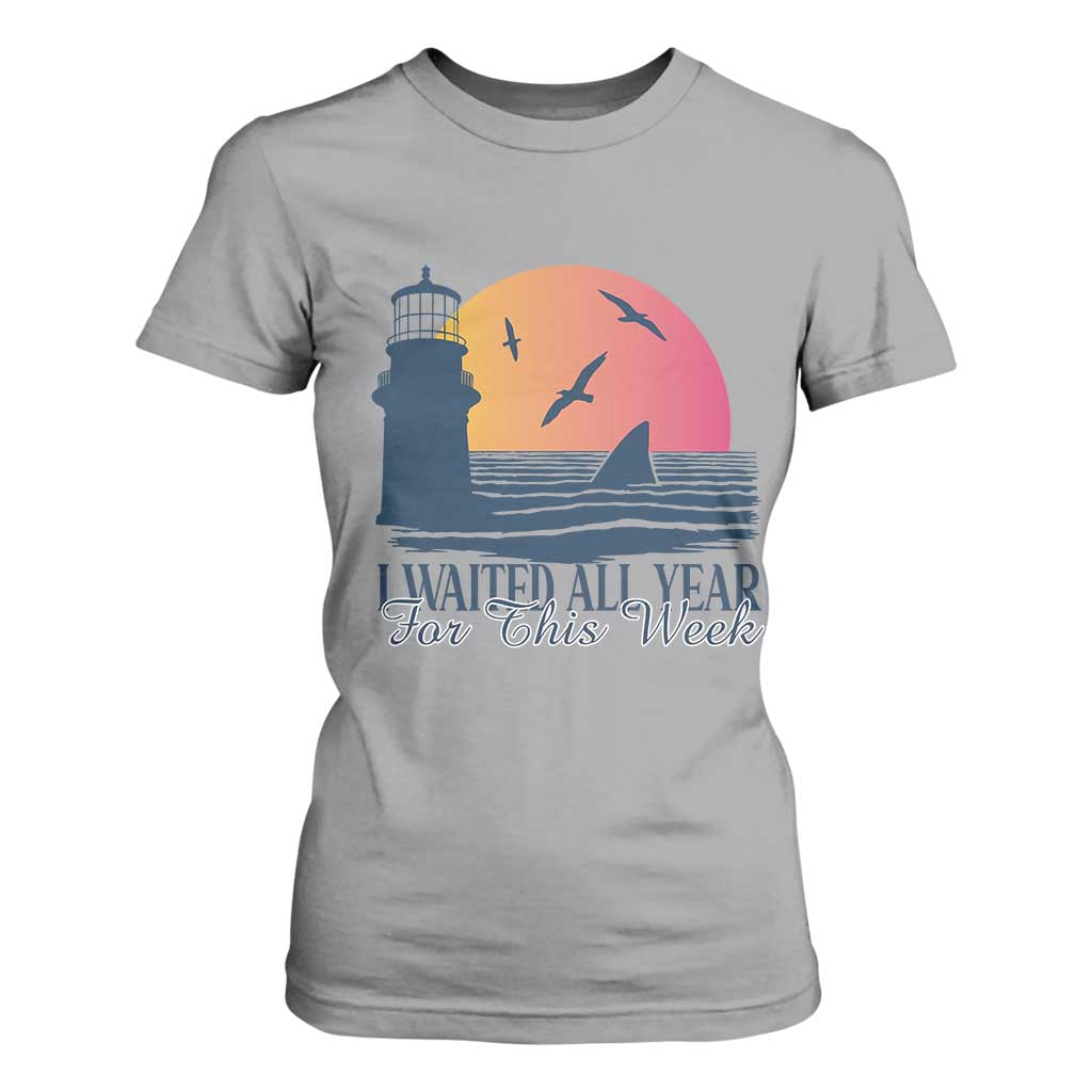 Funny Shark Lover Week T Shirt For Women I Waited All Year For This Week TS02 Sport Gray Print Your Wear