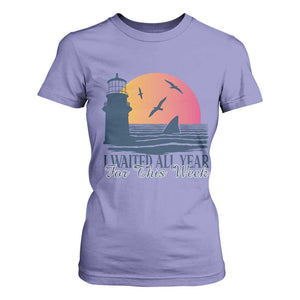 Funny Shark Lover Week T Shirt For Women I Waited All Year For This Week TS02 Violet Print Your Wear
