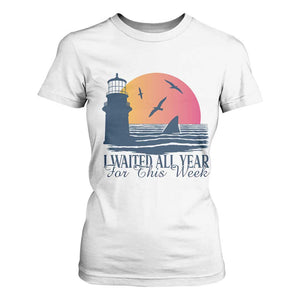 Funny Shark Lover Week T Shirt For Women I Waited All Year For This Week TS02 White Print Your Wear