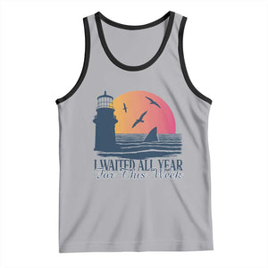 Funny Shark Lover Week Tank Top I Waited All Year For This Week TS02 Athletic Heather Black Print Your Wear