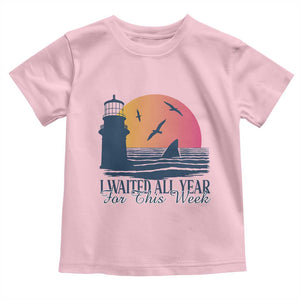 Funny Shark Lover Week Toddler T Shirt I Waited All Year For This Week TS02 Light Pink Print Your Wear