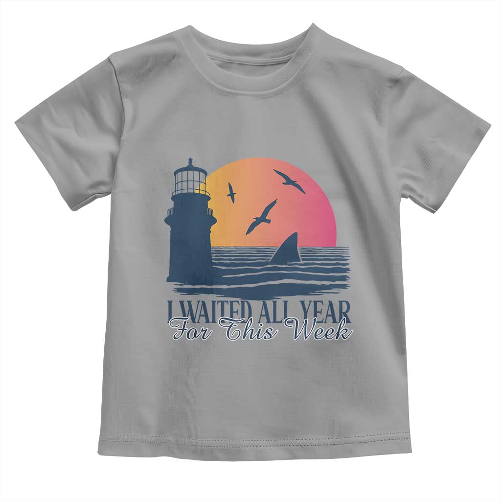 Funny Shark Lover Week Toddler T Shirt I Waited All Year For This Week TS02 Sport Gray Print Your Wear