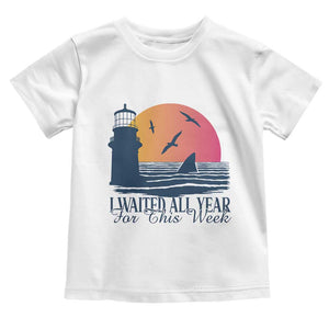 Funny Shark Lover Week Toddler T Shirt I Waited All Year For This Week TS02 White Print Your Wear
