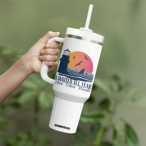 Funny Shark Lover Week Tumbler With Handle I Waited All Year For This Week TS02 Print Your Wear