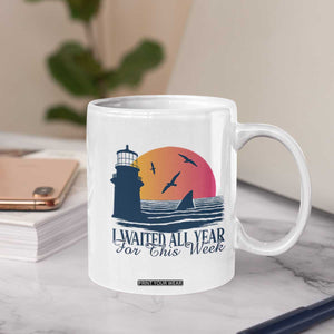 Funny Shark Lover Week Coffee Mug I Waited All Year For This Week TS02 Print Your Wear