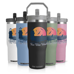 Funny Shark Lover Week Flip Straw Tumbler I Waited All Year For This Week TS02 Print Your Wear