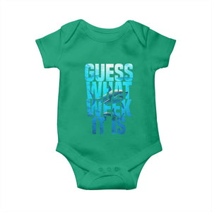 Funny Shark Lover Week Baby Onesie Guess What Week It Is Blue Ocean TS02 Irish Green Print Your Wear