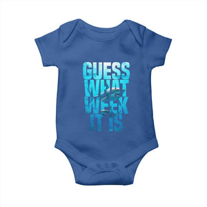 Funny Shark Lover Week Baby Onesie Guess What Week It Is Blue Ocean TS02 Royal Blue Print Your Wear