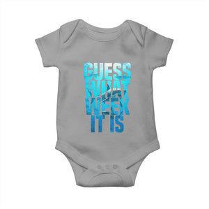 Funny Shark Lover Week Baby Onesie Guess What Week It Is Blue Ocean TS02 Sport Gray Print Your Wear