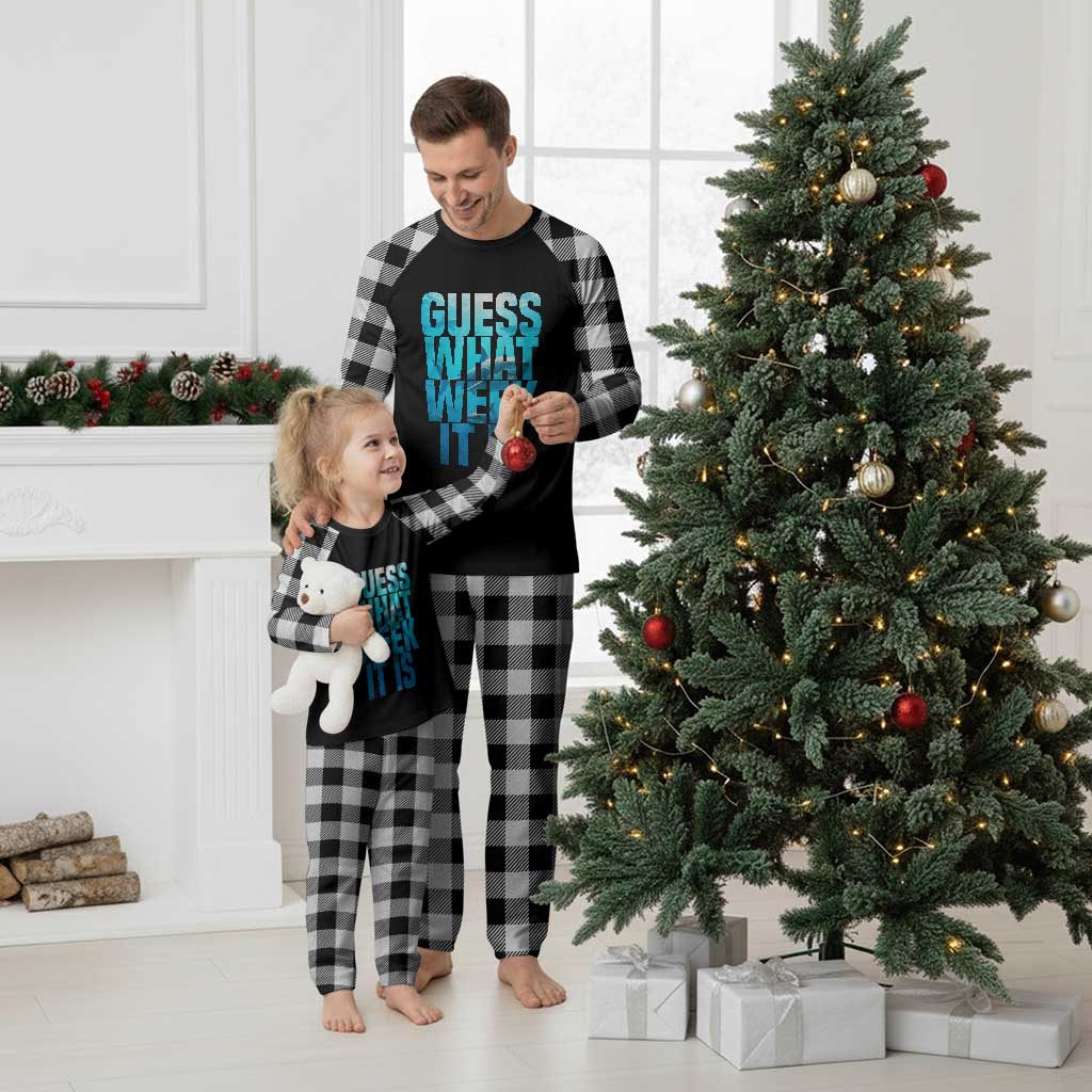 Funny Shark Lover Week Plaid Pajama Set Guess What Week It Is Blue Ocean TS02 White Plaid Print Your Wear