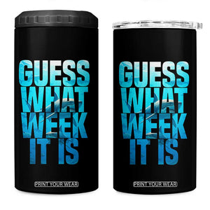 Funny Shark Lover Week 4 in 1 Can Cooler Tumbler Guess What Week It Is Blue Ocean TS02 One Size: 16 oz Black Print Your Wear