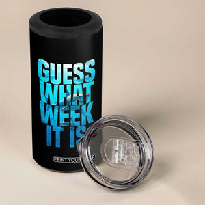 Funny Shark Lover Week 4 in 1 Can Cooler Tumbler Guess What Week It Is Blue Ocean TS02 Print Your Wear