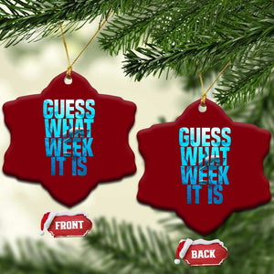 Funny Shark Lover Week Ceramic Ornament Guess What Week It Is Blue Ocean TS02 Print Your Wear