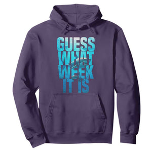 Funny Shark Lover Week Hoodie Guess What Week It Is Blue Ocean TS02 Purple Print Your Wear