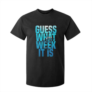 Funny Shark Lover Week T Shirt For Kid Guess What Week It Is Blue Ocean TS02 Black Print Your Wear