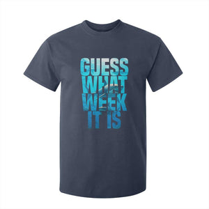 Funny Shark Lover Week T Shirt For Kid Guess What Week It Is Blue Ocean TS02 Navy Print Your Wear