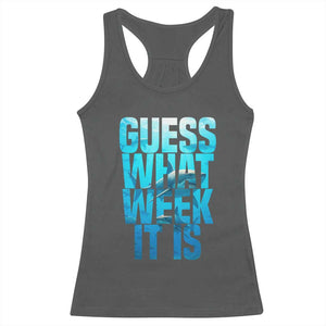 Funny Shark Lover Week Racerback Tank Top Guess What Week It Is Blue Ocean TS02 Dark Heather Print Your Wear