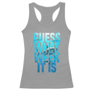 Funny Shark Lover Week Racerback Tank Top Guess What Week It Is Blue Ocean TS02 Sport Gray Print Your Wear