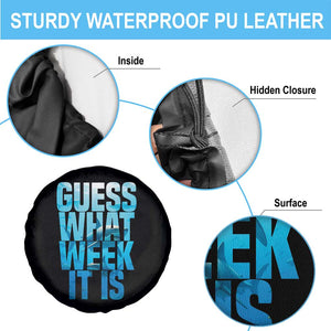 Funny Shark Lover Week Spare Tire Cover Guess What Week It Is Blue Ocean TS02 Print Your Wear