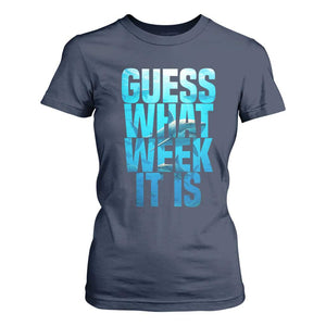 Funny Shark Lover Week T Shirt For Women Guess What Week It Is Blue Ocean TS02 Navy Print Your Wear