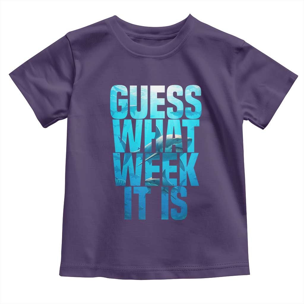 Funny Shark Lover Week Toddler T Shirt Guess What Week It Is Blue Ocean TS02 Purple Print Your Wear