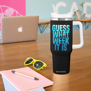 Funny Shark Lover Week Tumbler With Handle Guess What Week It Is Blue Ocean TS02 Print Your Wear