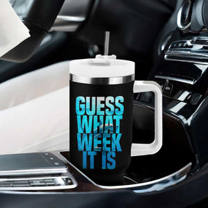 Funny Shark Lover Week Tumbler With Handle Guess What Week It Is Blue Ocean TS02 Print Your Wear