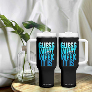 Funny Shark Lover Week Tumbler With Handle Guess What Week It Is Blue Ocean TS02 Print Your Wear